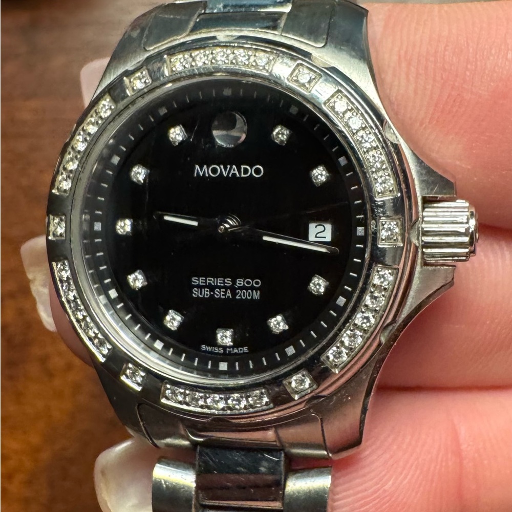 Movado Women’s Series 800 Diamond Silver 29mm Steel Sapphire Watch